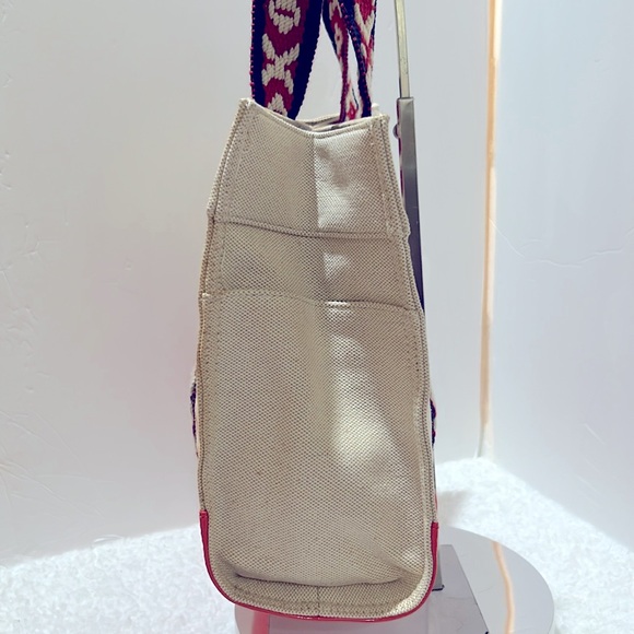 Tory Burch Unique Canvas Tote Back Customized with Free Autism Bracelet & Nails - Picture 9 of 17